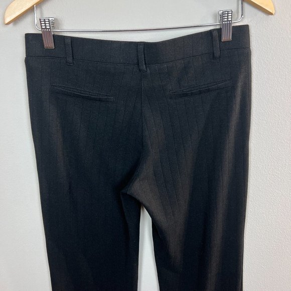Betabrand Pants M Long Black Ribbed Stretch Straight Leg Pull On Faint Stripe - Picture 5 of 8